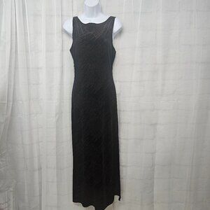 Vintage PS Dress Y2K Velour Studded Goth Maxi Grunge Whimsigoth Sleeveless M